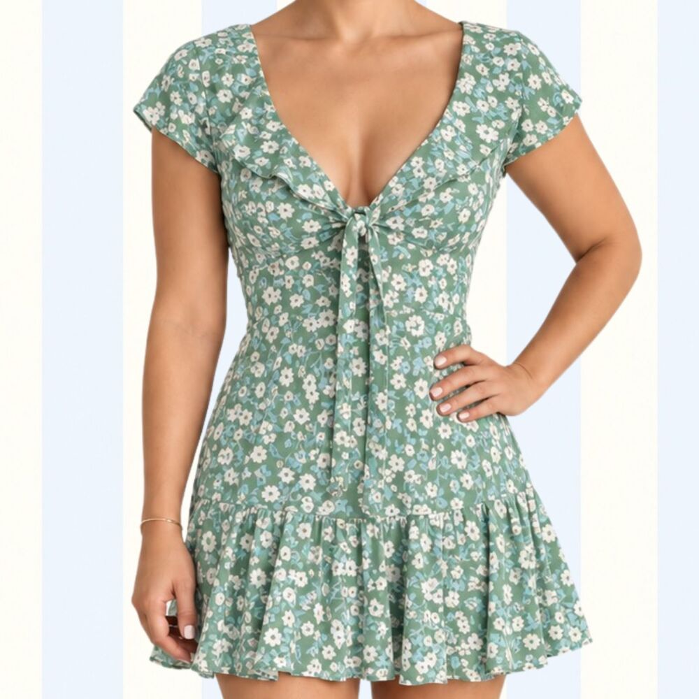 Hello-molly Women's Green Dress